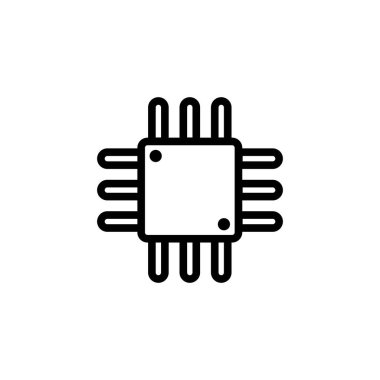 işlemci çipi simgesi vektör gösterim sembolü tasarımı