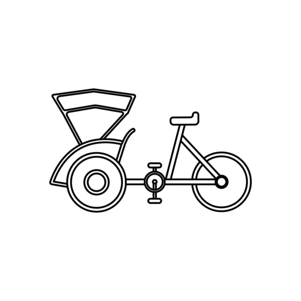 Rickshaw Εικονίδιο Διάνυσμα Εικονογράφηση Σύμβολο Σχεδιασμό — Διανυσματικό Αρχείο