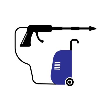 Yüksek basınçlı yıkama simgesi vektör logo tasarımı