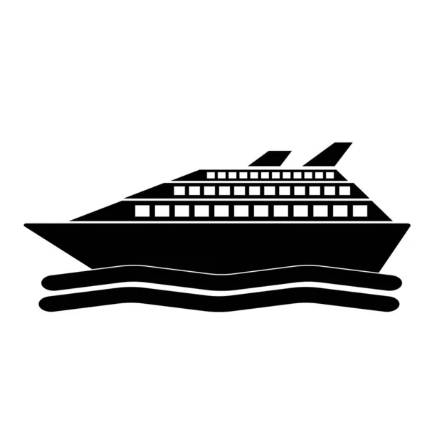 Bateau Croisière Icône Vectoriel Illustration Symbole Conception — Image vectorielle