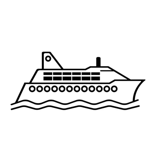 Bateau Croisière Icône Vectoriel Illustration Symbole Conception — Image vectorielle