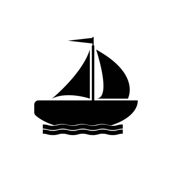 Bateau Voile Icône Vectoriel Illustration Symbole Conception — Image vectorielle