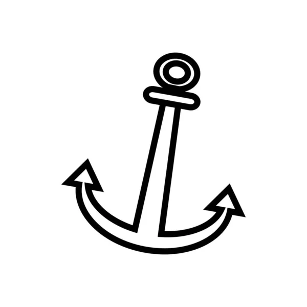 Hajó Horgony Ikon Vektor Illusztráció Szimbólum Tervezés — Stock Vector