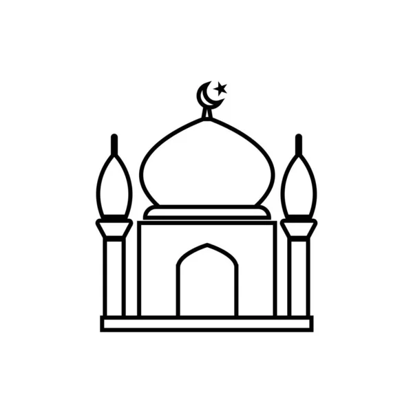 Desain Logo Vektor Ikon Masjid - Stok Vektor