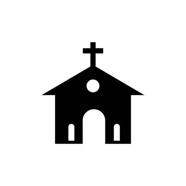 Keresztény Templom Ikon Vektor Illusztráció Logó Tervezés — Stock Vector