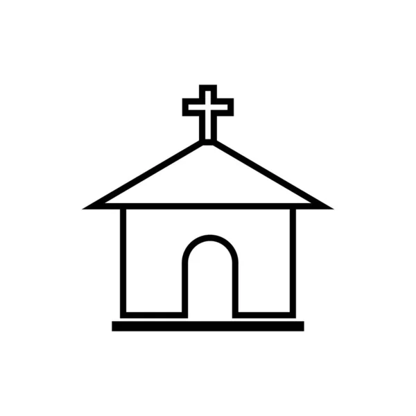 Chiesa Cristiana Icona Vettoriale Illustrazione Logo Design — Vettoriale Stock