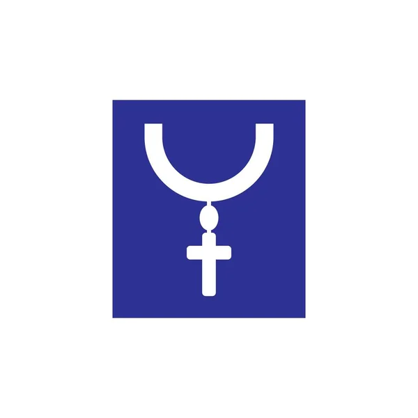 Дизайн Логотипа Векторной Иллюстрации Значка Крестового Ожерелья — стоковый вектор