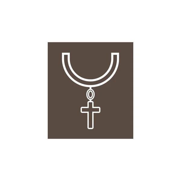 Cruz Icono Del Collar Vector Ilustración Logo Diseño — Archivo Imágenes Vectoriales