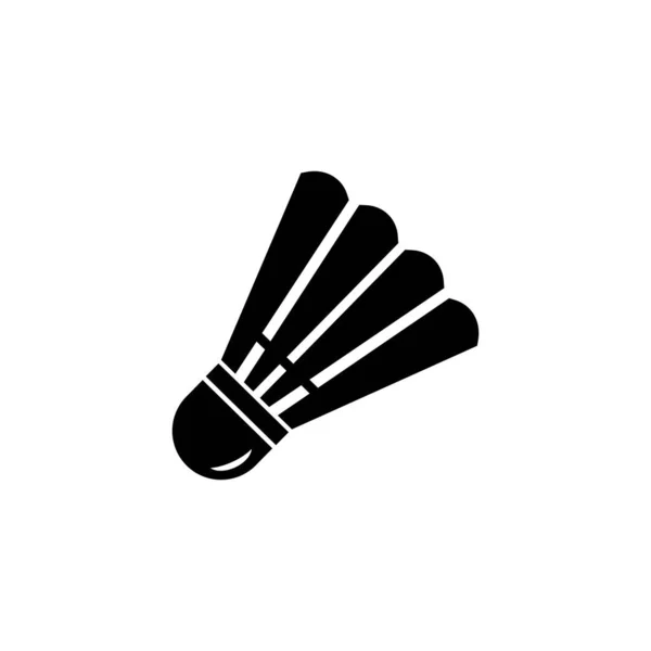Navetta Badminton Icona Vettore Illustrazione Logo Design — Vettoriale Stock