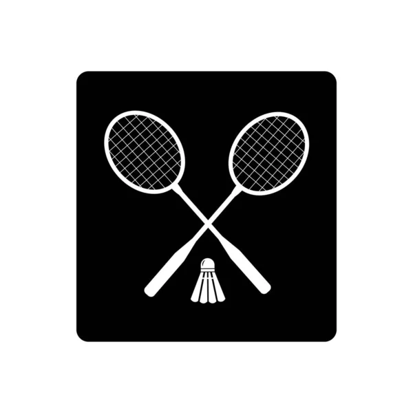 Badminton Raquette Icône Vectoriel Illustration Logo Design — Image vectorielle