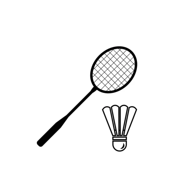 Badminton Raquete Ícone Vetor Ilustração Logotipo Design — Vetor de Stock