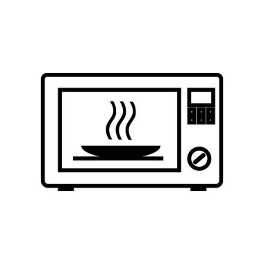 mikrodalga fırın ikonu vektör illüstrasyon logo tasarımı
