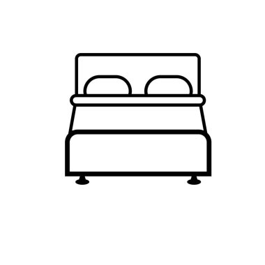 yatak simgesi vektör illüstrasyon logo tasarımı