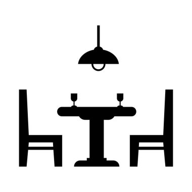 Yemek masası simge vektör çizim sembolü tasarımı