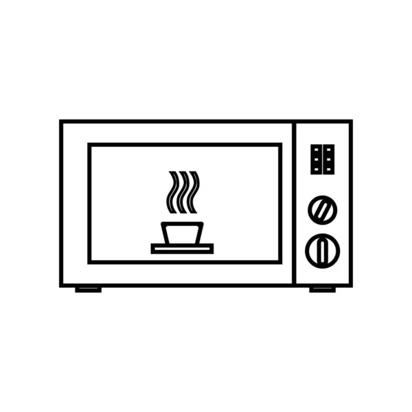 Microondas Icono Del Horno Vector Ilustración Logo Diseño — Vector de stock