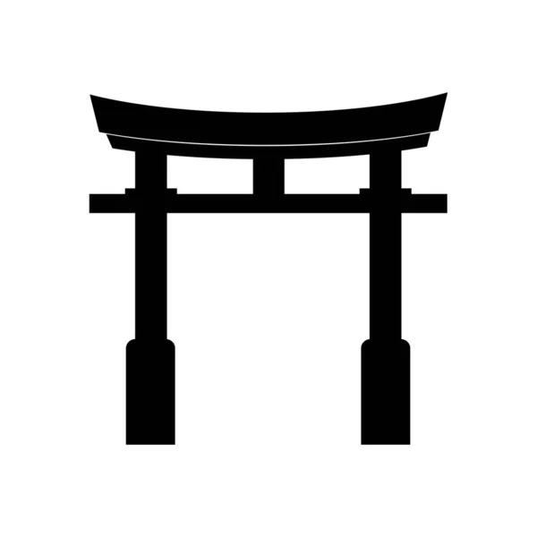 Torii Icono Puerta Símbolo Civilización Japonesa Plantilla Diseño Ilustración Vectorial — Vector de stock