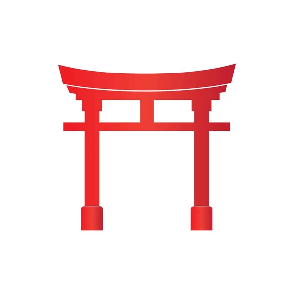 Torii Icono Puerta Símbolo Civilización Japonesa Plantilla Diseño Ilustración Vectorial — Vector de stock