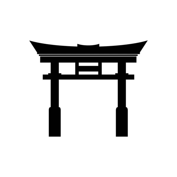 Torii Icono Puerta Símbolo Civilización Japonesa Plantilla Diseño Ilustración Vectorial — Vector de stock