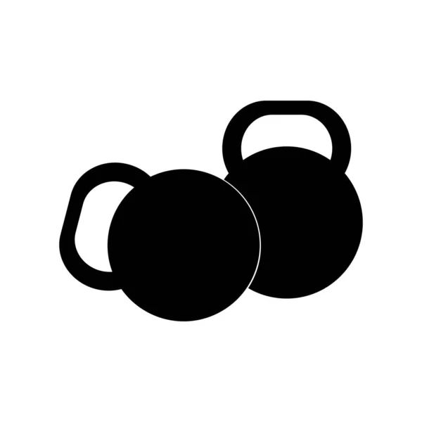 Barbell Dumbbell Spor Salonu Simgesi Logo Şablon Jimnastik Rozeti Fitness — Stok Vektör