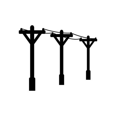 yüksek voltaj enerji hattı ikon vektör çizimi tasarımı
