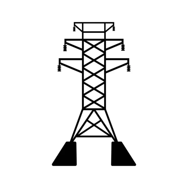 Illustration Vectorielle Icône Ligne Alimentation Haute Tension — Image vectorielle