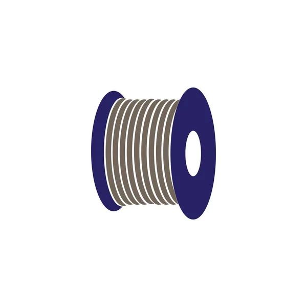 Icône Rouleau Câble Illustration Vectorielle Logo Design — Image vectorielle