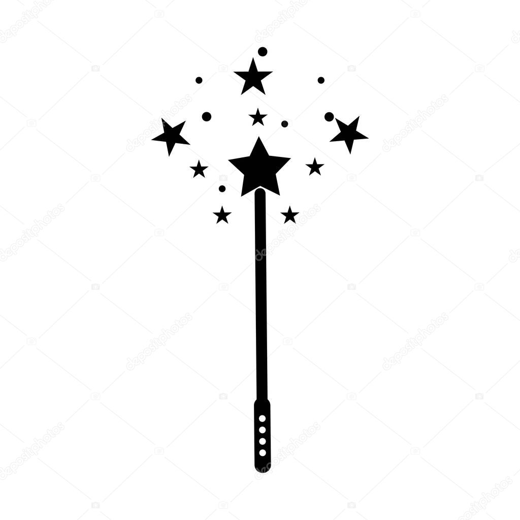 Magician stick wizard logo vector illustration
