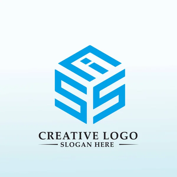 Profissional Business Logo Carta Ssi — Vetor de Stock