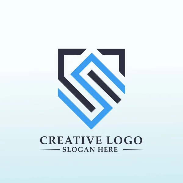 Profissional Business Logo Carta Ssi — Vetor de Stock