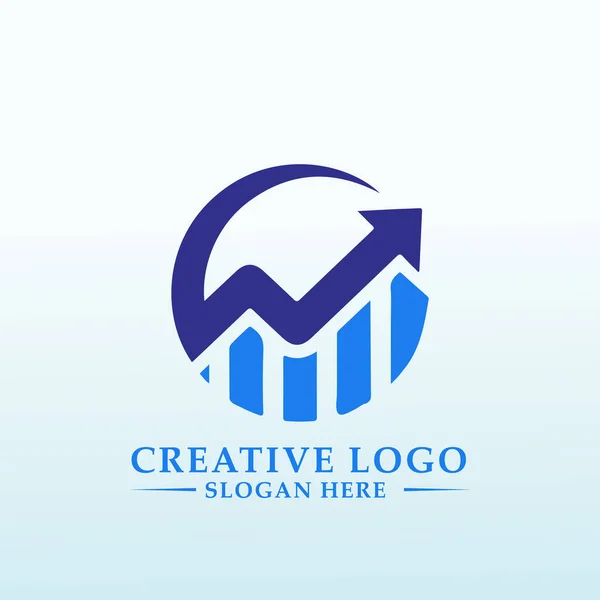 Progettare Logo Nuovo Sito Web Analisi Delle Azioni Lanciato — Vettoriale Stock