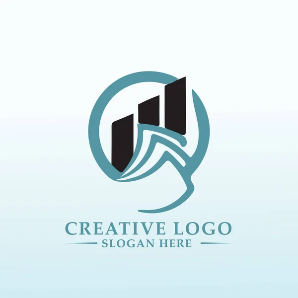 Разработка Логотипа Недавно Запущенного Сайта Анализу Запасов — стоковый вектор