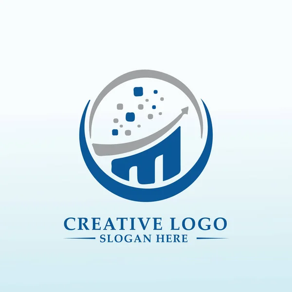 Accounting Company Looking Stand Logo — Archivo Imágenes Vectoriales
