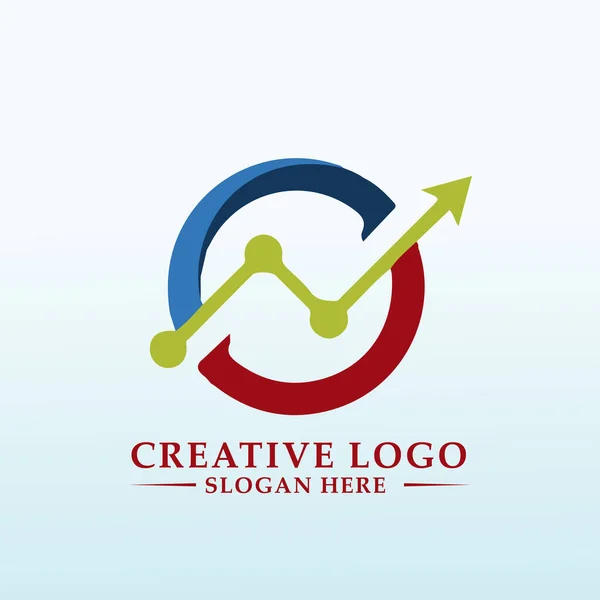 Logo Ideas Financial Software Development Company Letter — ストックベクタ