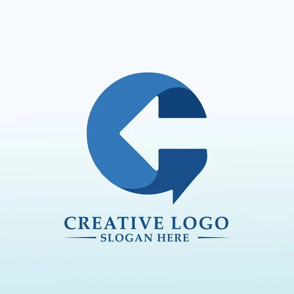 Logo Ideas Financial Software Development Company Letter — Stok Vektör