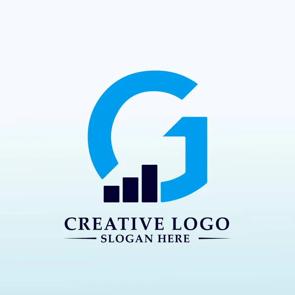 Powerful Logo Growing Wealth Management Insurance Company — ストックベクタ