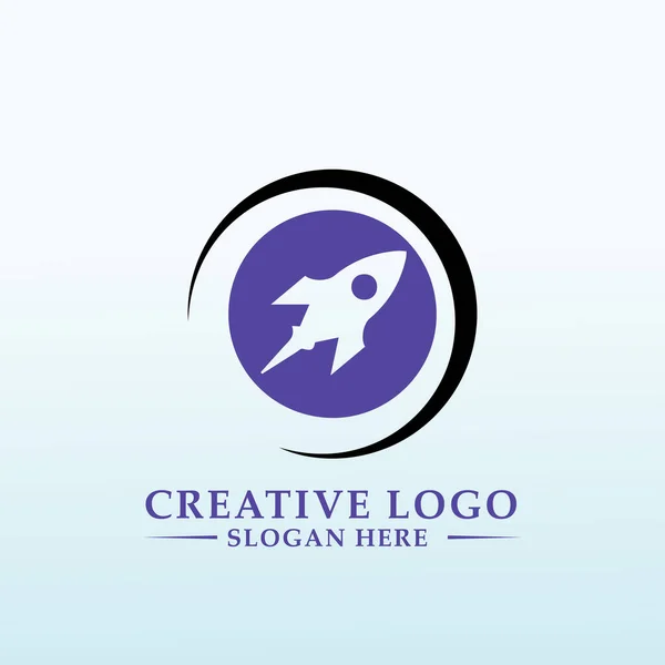 Kelime Roket Vektör Logosu Tasarımı — Stok Vektör