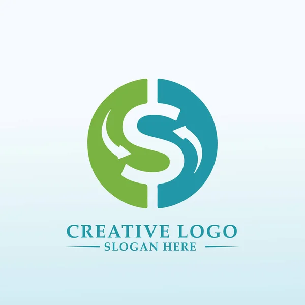 Management Service Organization Logo Rcm Ans Dollar Sign — Stock vektor