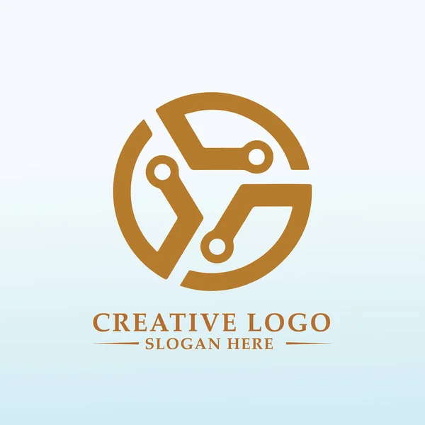Design New Block Chain Coin Logo Letter — Vetor de Stock