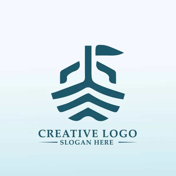 Approachable Logo Financial Advisor Firm Boat — Stockvector