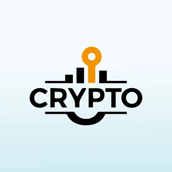 Crypto Waluta Uniwersytet Logo Projekt — Wektor stockowy