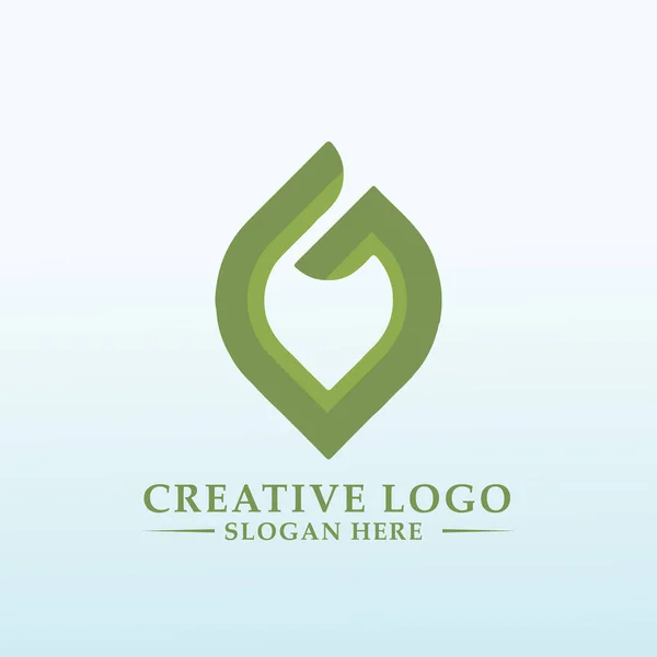 Green Natural Logo Design Idea — Stock Vector