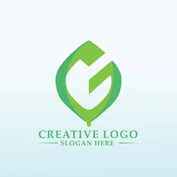 Idea Diseño Logotipo Verde Natural — Vector de stock