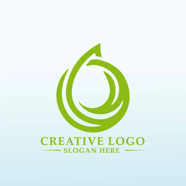 Idée Conception Logo Naturel Vert — Image vectorielle