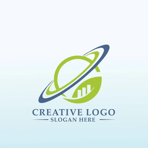 Σχεδιασμός Λογότυπου Πράσινου Οικονομικού Συμβούλου — Διανυσματικό Αρχείο