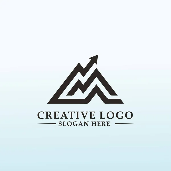 Мощный Динамичный Логотип Компании Mountain Icon Fund — стоковый вектор