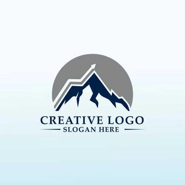 Logotipo Potente Dinámico Para Empresa Fondos Icono Montaña — Vector de stock