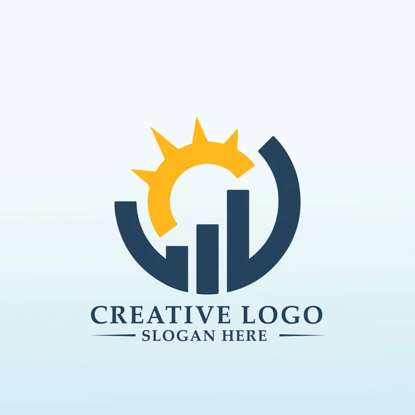 Carta Wealth Gestão Design Logotipo — Vetor de Stock