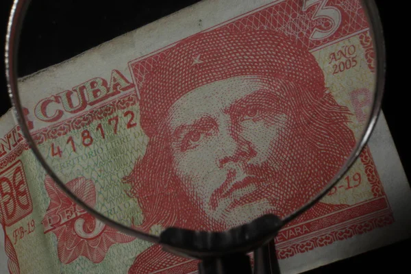 Cuban Three Pesos Banknote High Quality Photo Money Cuba Che — Stockfoto