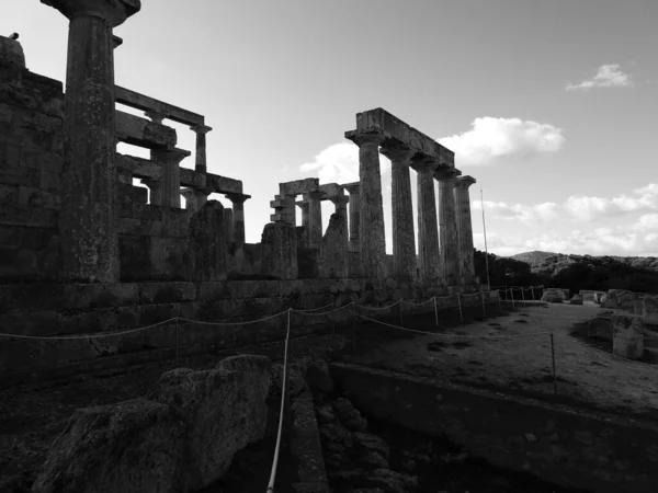 Yunanistan Aegina Adası Ndaki Aphaia Tapınağı Yüksek Kalite Fotoğraf Arkaplan — Stok fotoğraf