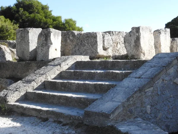 Temple Aphée Aphaia Dans Île Egine Grèce Photo Haute Qualité — Photo